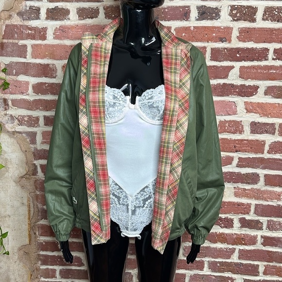 Vintage 80s Reversible Lacoste Jacket with in Green and Plaid Options Size S - Picture 10 of 14